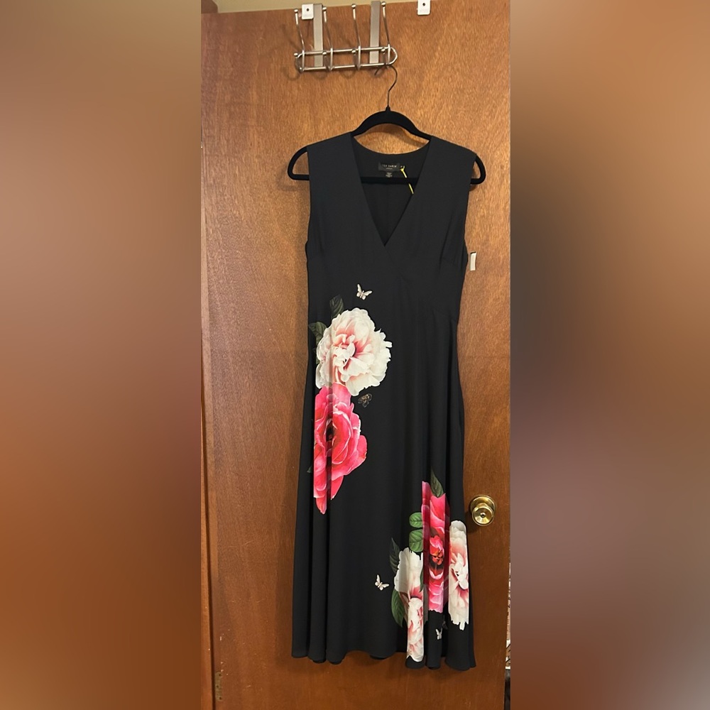 Ted Baker Black and Pink Midi Skirt Resort Wear